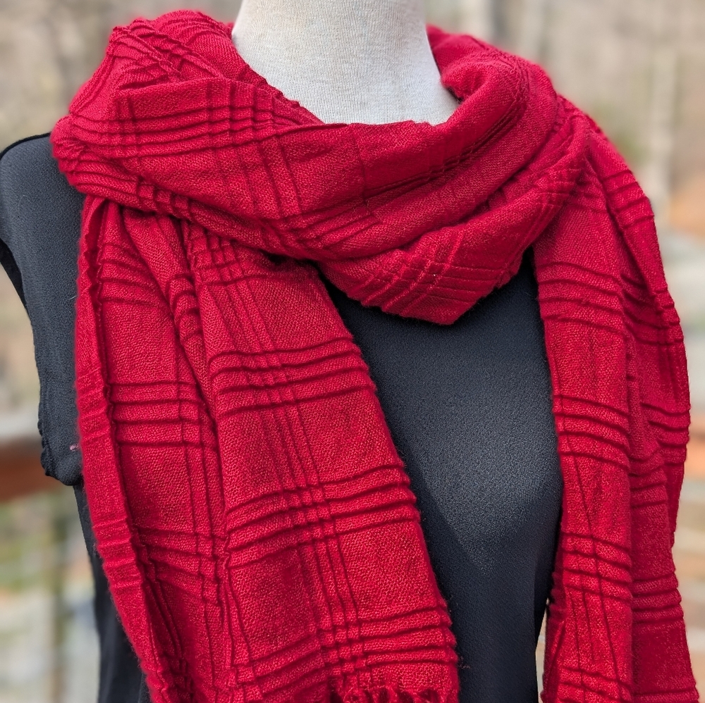 Deep Red Soft Lightweight Scarf - Picture 2 of 5